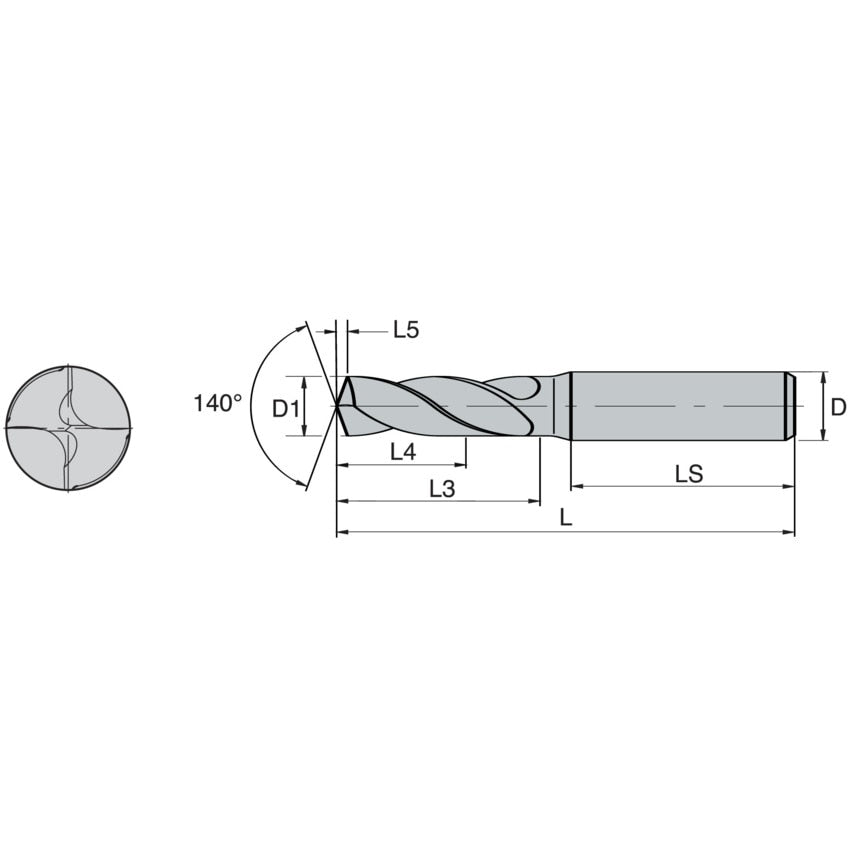 B966A06500 KC7315 Carbide Drill 3D