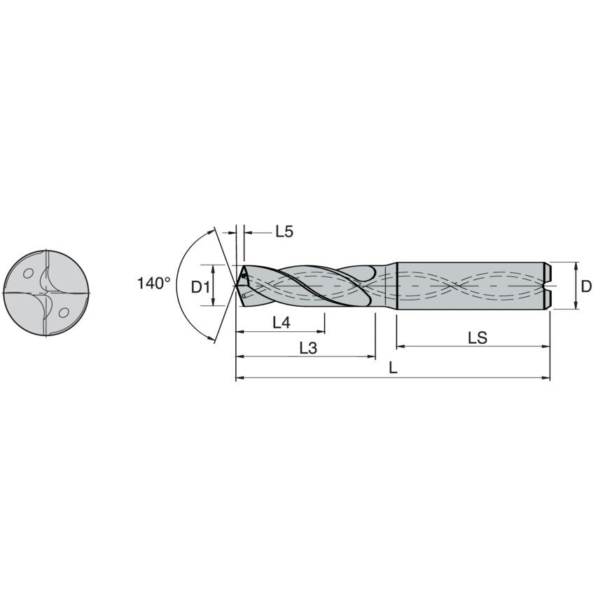 B976A08500 KC7315 Carbide Drill 5D
