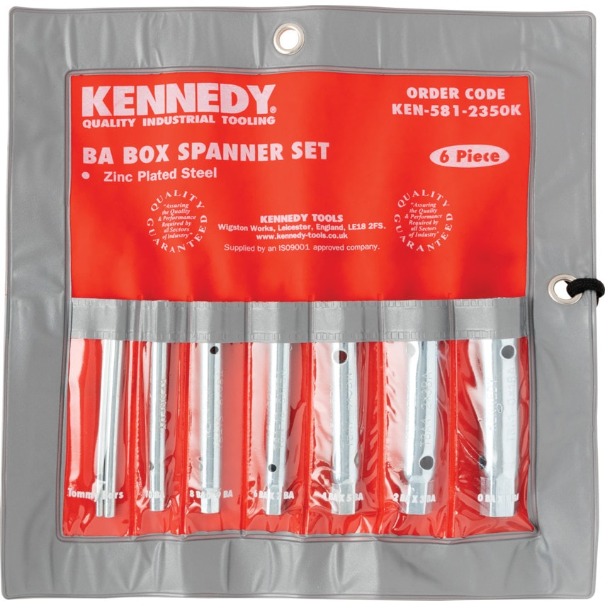 BA Box Spanner Set, Double End, Steel, Set of 6