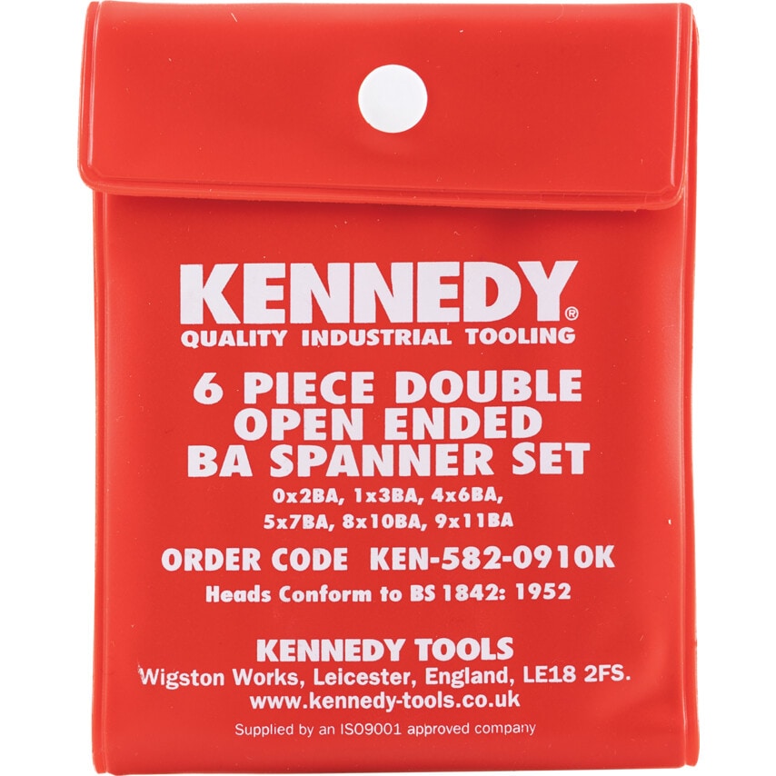 BA Open Ended Spanner Set, 0 - 11BA, Set of 6