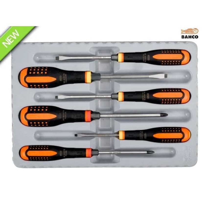 BE-9881TB Ergo Through Blade Screwdriver Set 6 Piece