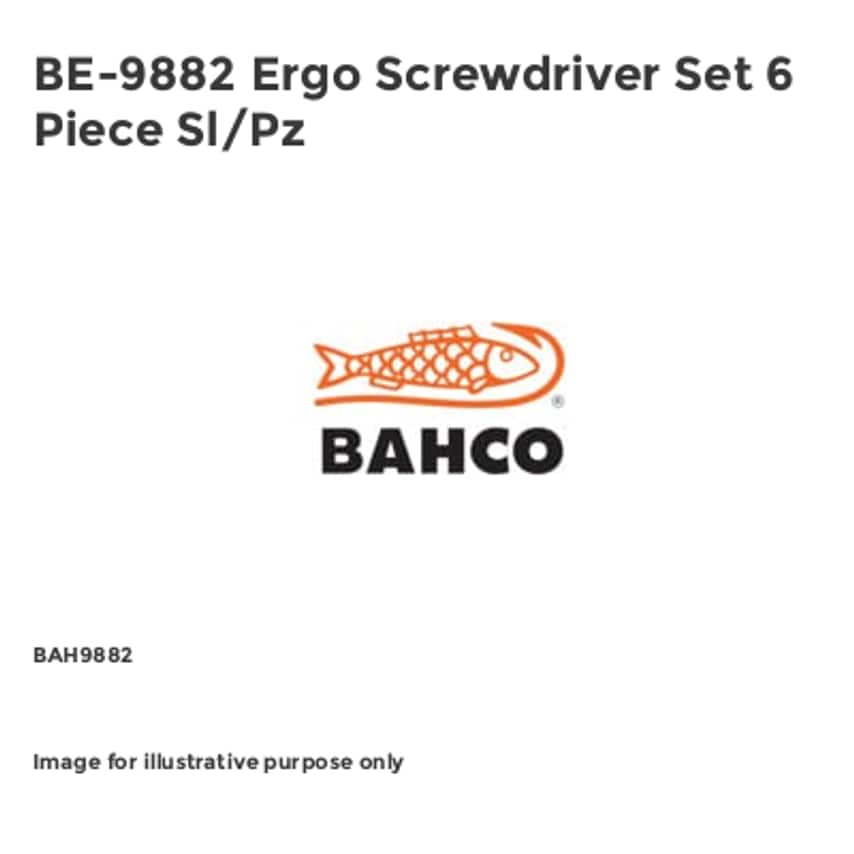 BE-9882 Ergo Screwdriver Set 6 Piece Sl/Pz