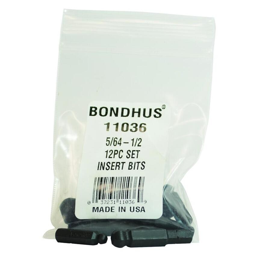 BIX12 Ball End Hex Insert Bit Set 5/64"-1/2", 11036