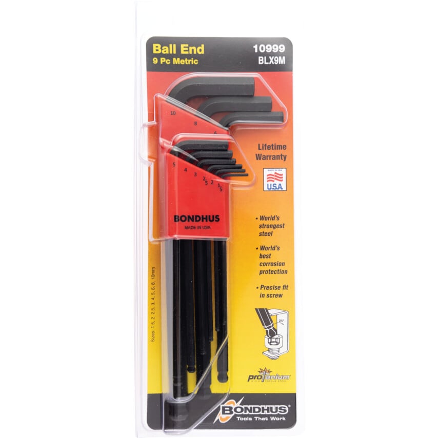 BLX9 Hexagon Ball End Key/L -WRENCH Set 1.5mm - 10mm (9 Piece)