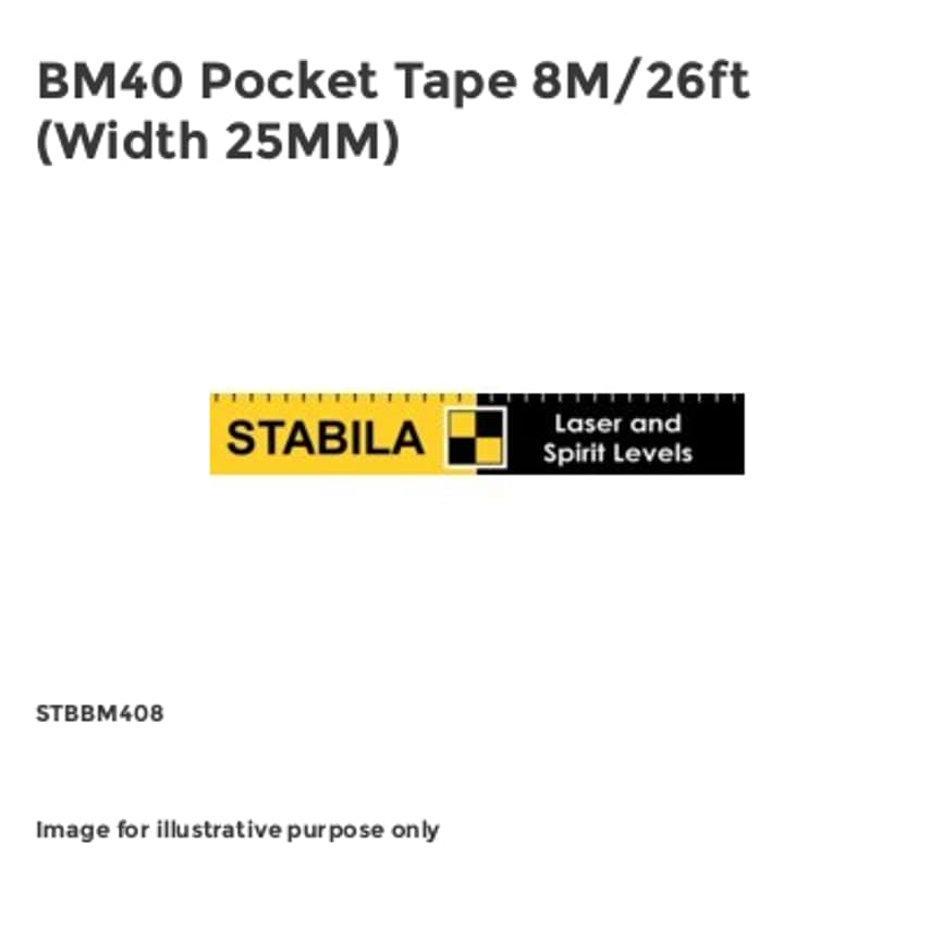 BM40 Pocket Tape 8M/26ft (Width 25MM)