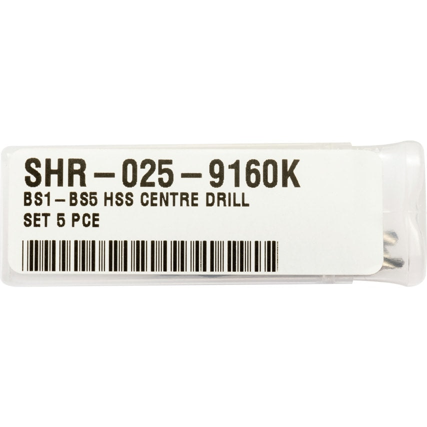 BS1-BS5 HSS Centre Drill Set 5 Piece