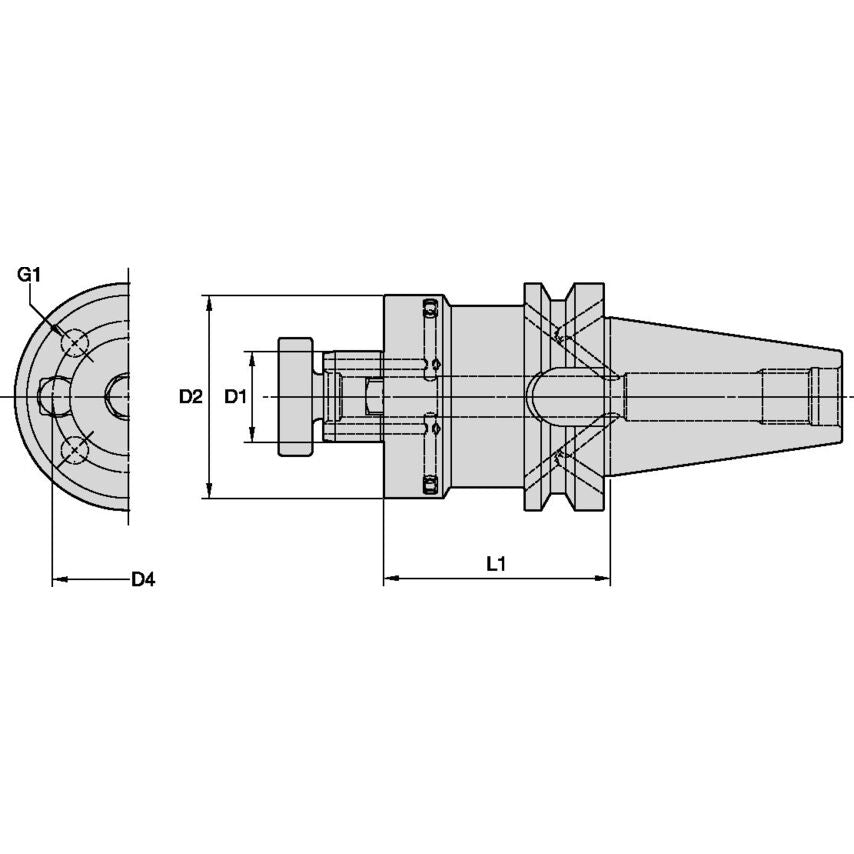 BT40BSMC27055m 27mm Shell Mill Adapter Coolant - BT40