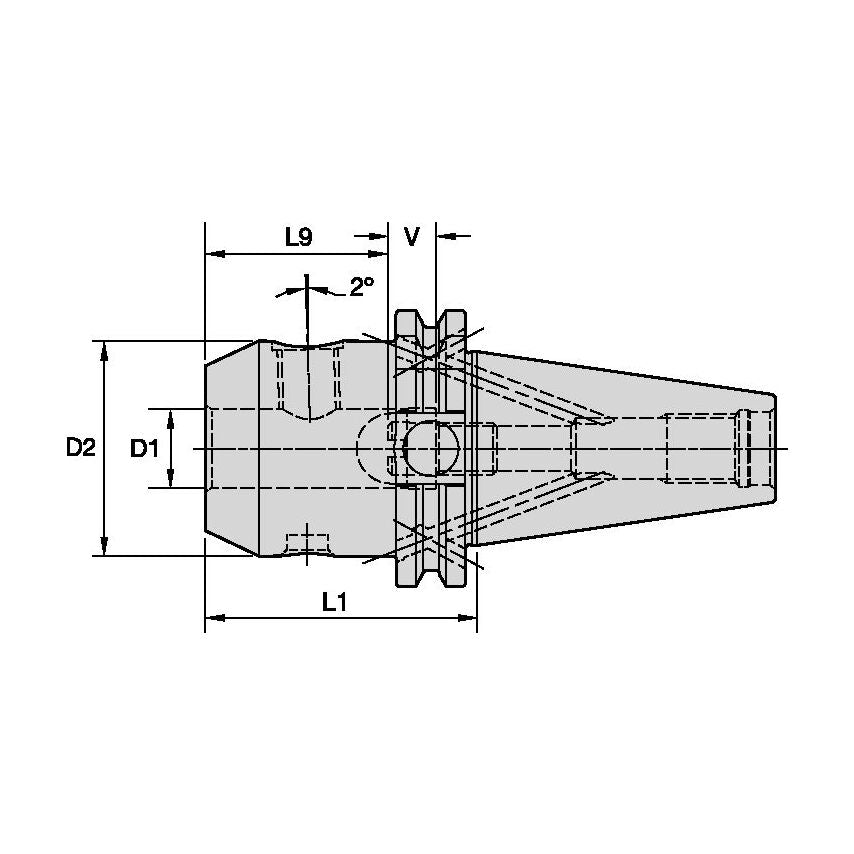 BT40BWN06050m Chuck DIN1835 Whistle Notch BT40B 6