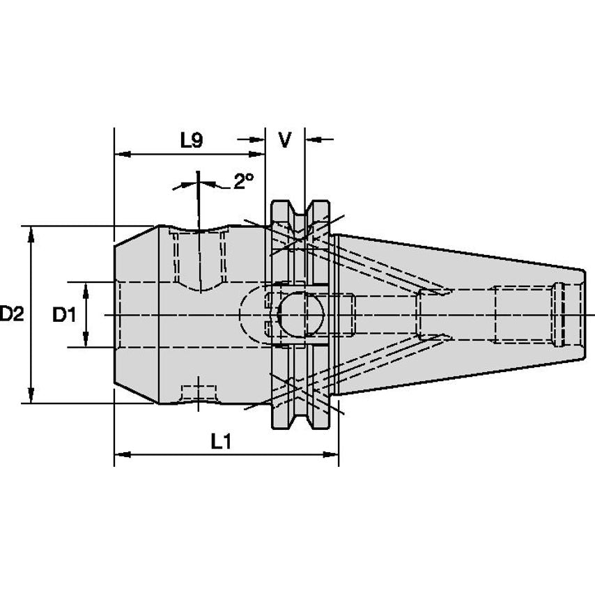 BT40BWN12063m Chuck DIN1835 Whistle Notch BT40B 12