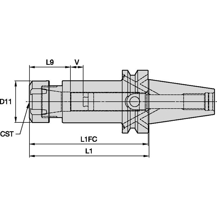 BTKV40BER16120m ER 16 Collet Chuck - BTKV 40