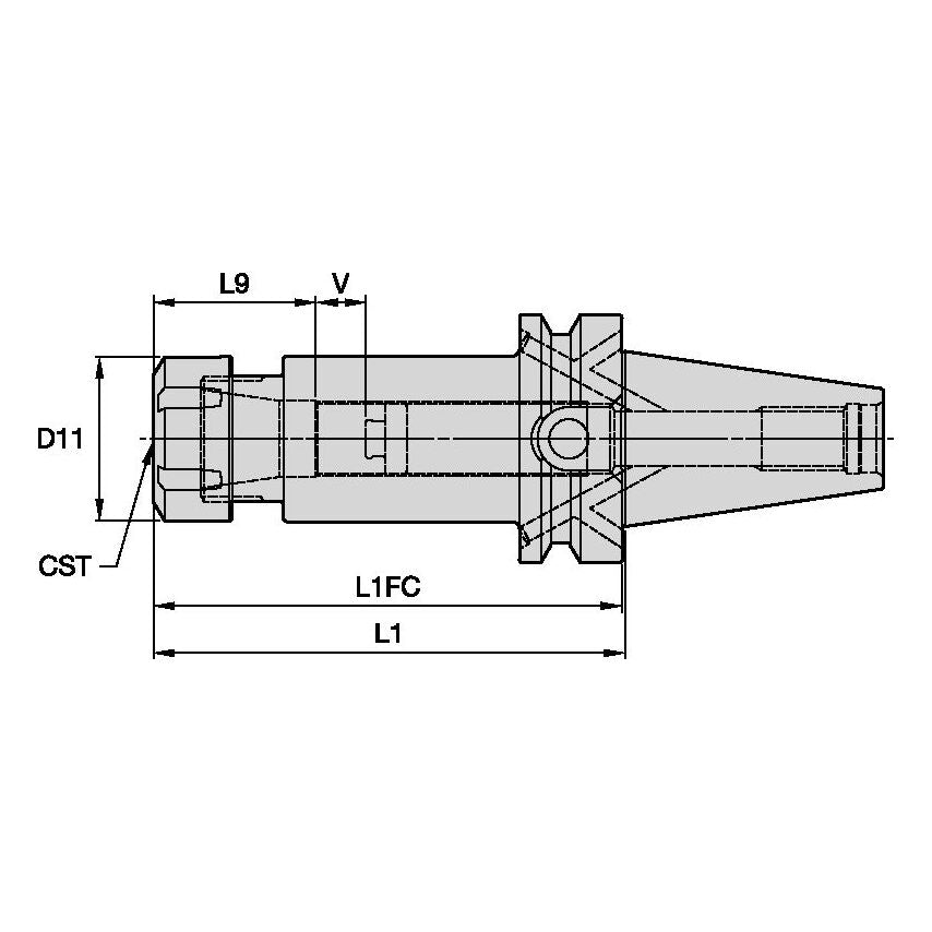 BTKV40BER20100m BTKV40B ER20 Collet Chuck L=1