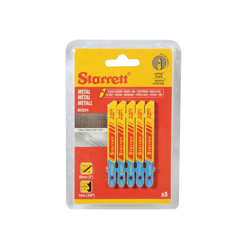 BU224-5 Metal Cutting Jigsaw Blades Pack of 5 STRBU2245