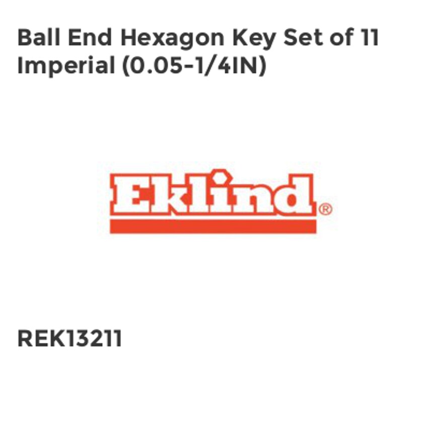 Ball End Hexagon Key Set of 11 Imperial (0.05-1/4in)