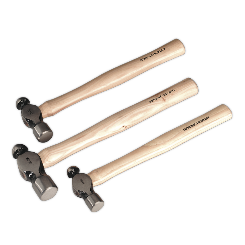 Ball Pein Hammer Set 3 Piece Hickory Shaft