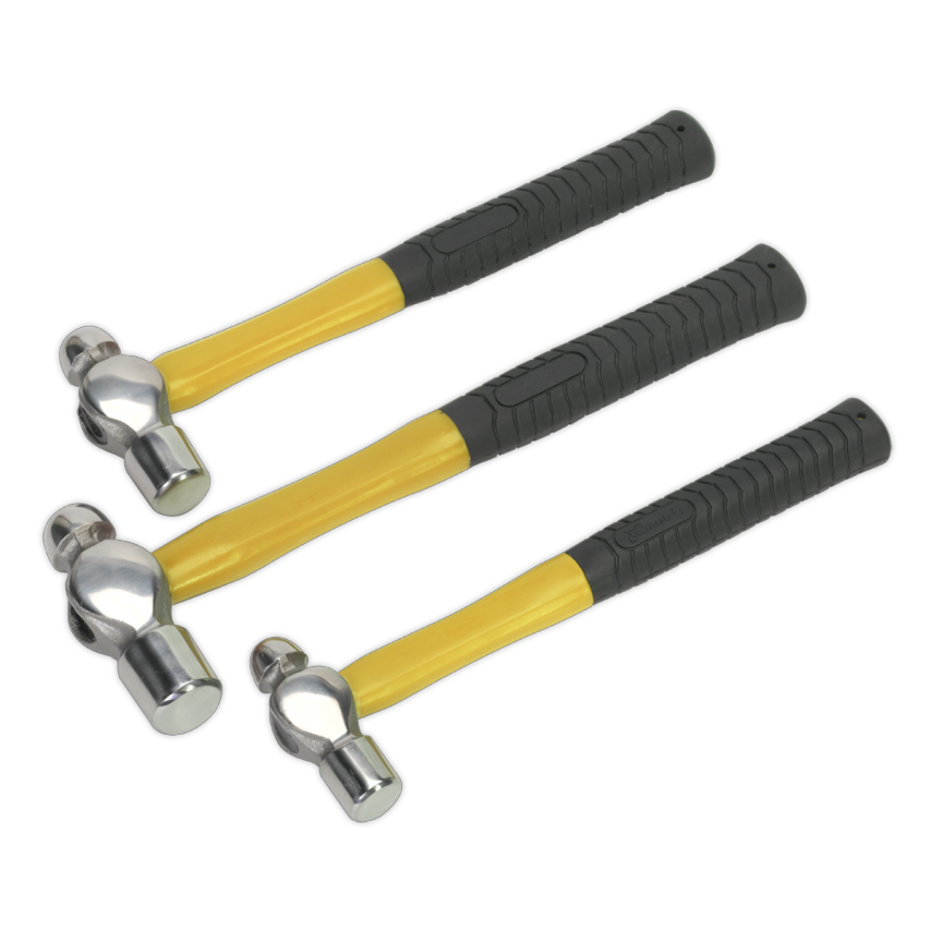 Ball Pein Hammer Set 3 Piece with Fibreglass Shaft