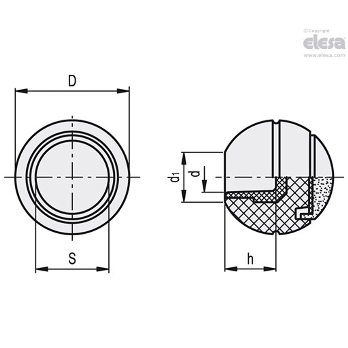 Ball knob-SH.40 N-12 - 55111-E