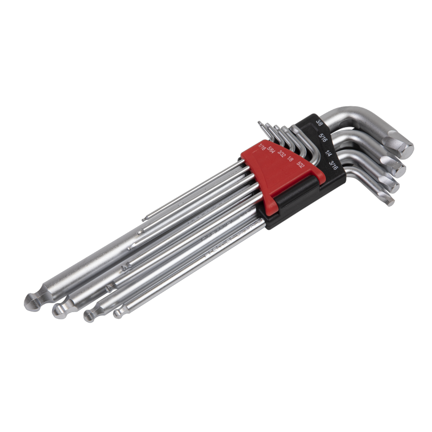 Ball-end Hex Key Set9 Piece Lock-on Imperial