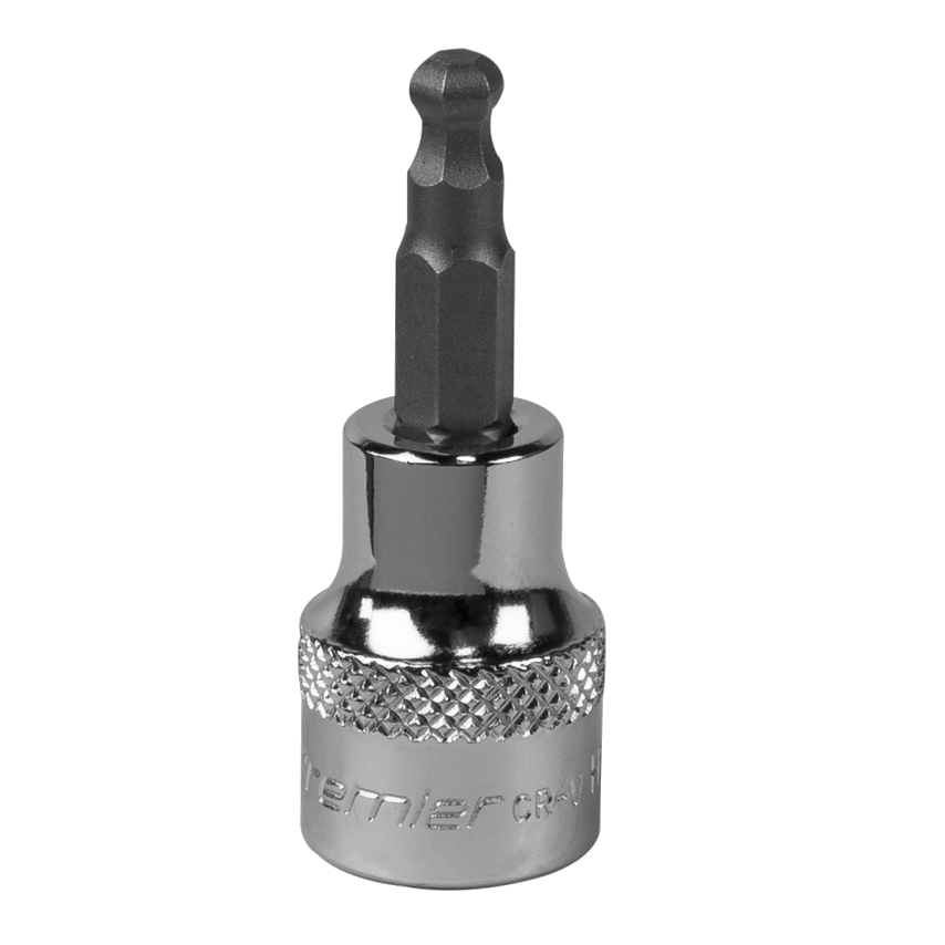Ball-end Hex Socket Bit 5mm 3/8" Square Drive