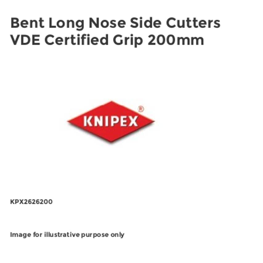 Bent Long Nose Side Cutters VDE Certified Grip 200mm