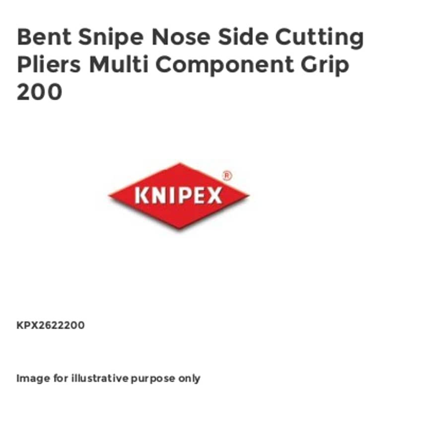Bent Snipe Nose Side Cutting Pliers Multi Component Grip 200 KPX2622200
