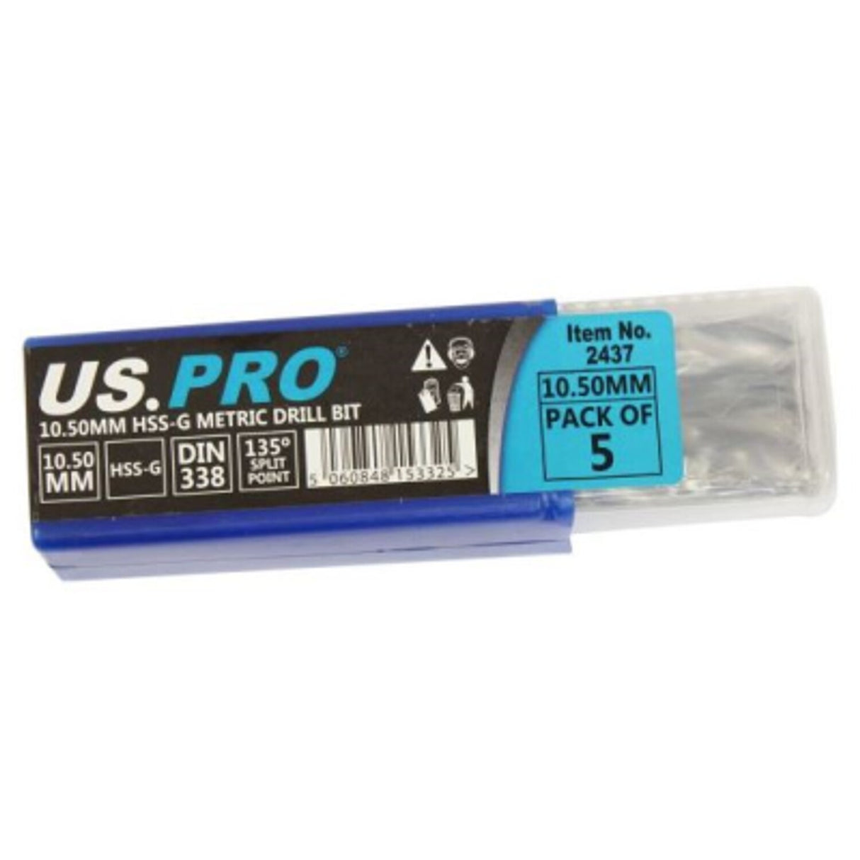 Bergen 10.5mm HSS Metric Ground Drill Bit (Pack of 5)