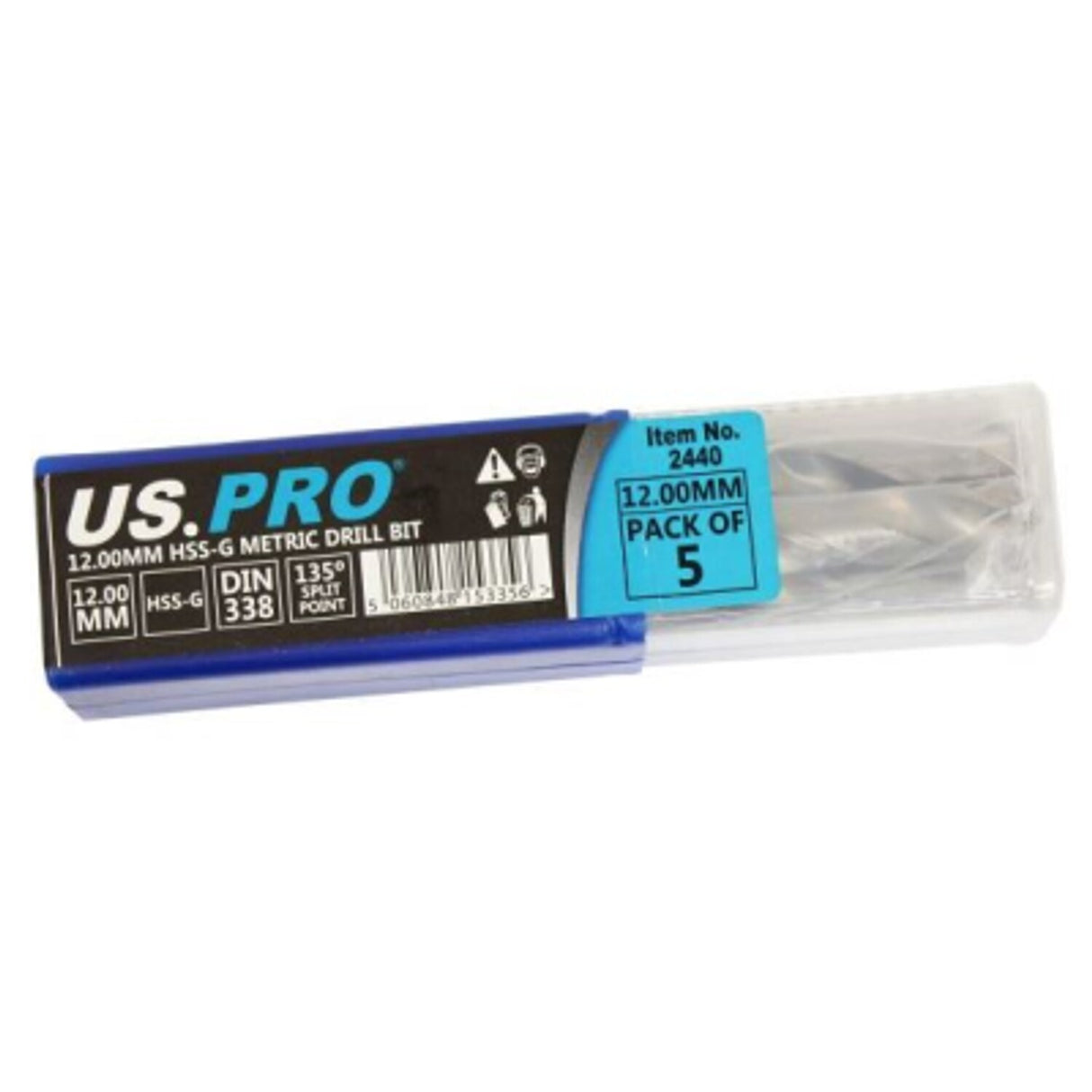 Bergen 12mm HSS Metric Ground Drill Bit (Pack of 5)