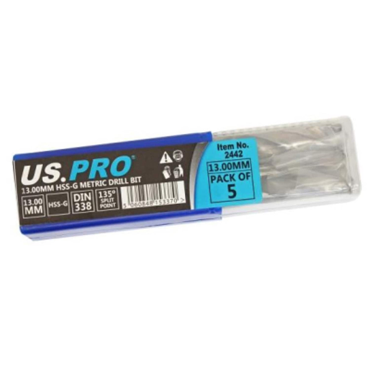 Bergen 13mm HSS Metric Ground Drill Bit (Pack of 5)