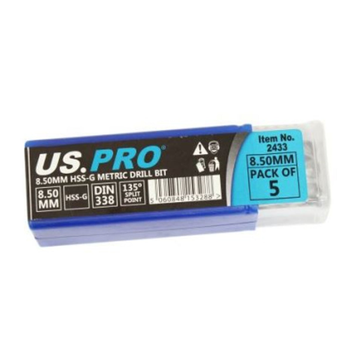 Bergen 8.5mm HSS Metric Ground Drill Bit (Pack of 5)