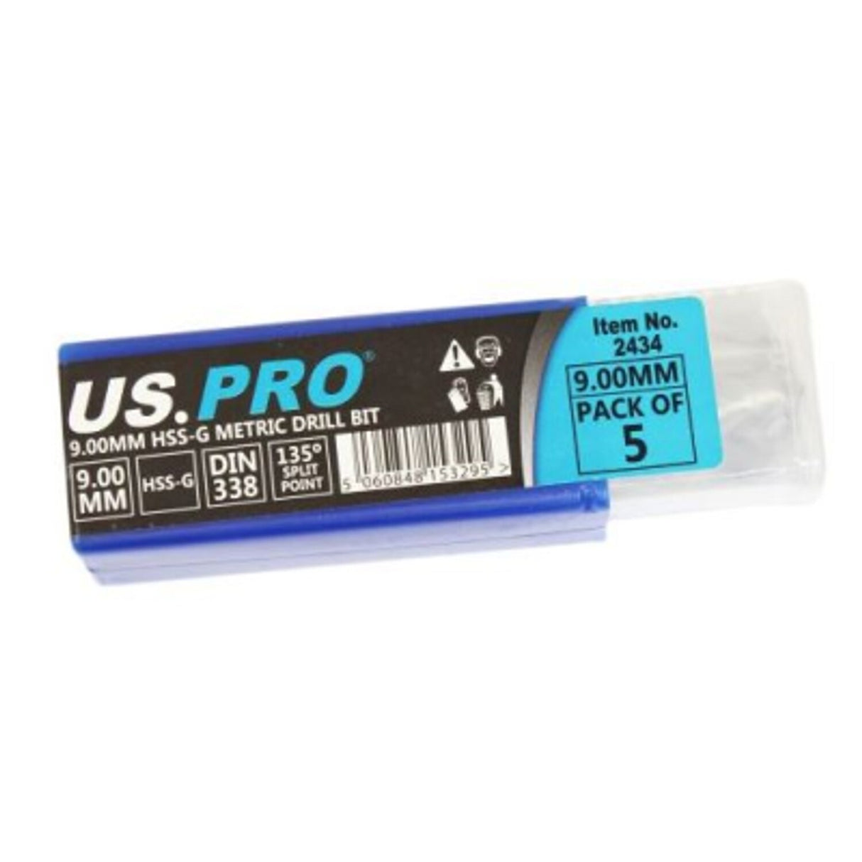 Bergen 9mm HSS Metric Ground Drill Bit (Pack of 5)