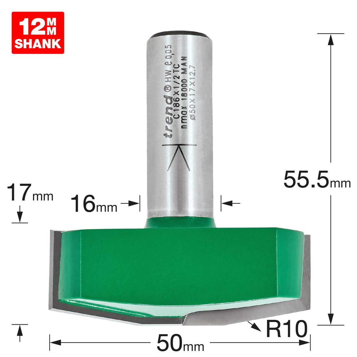 Bevel Panel Raiser 10 Degrees 50mm Diameter
