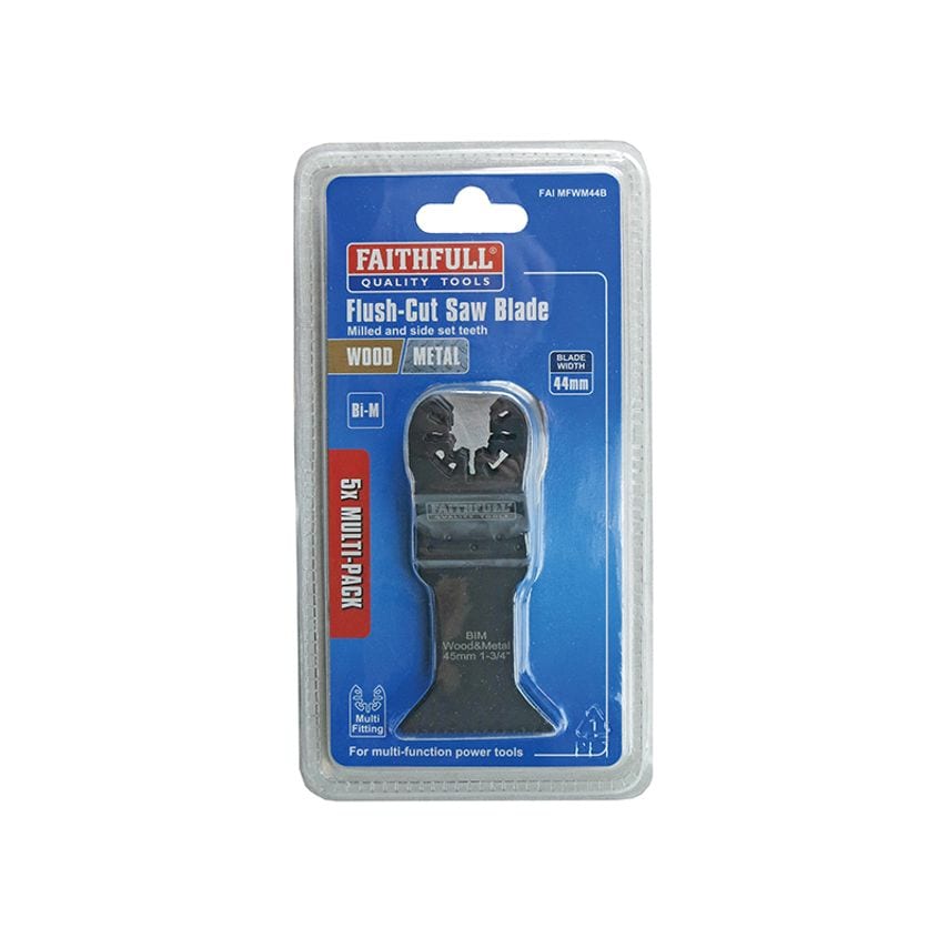 Bi-Metal Flush Cut Wood/Metal Blades 44mm (Pack 5) FAIMFWM44B