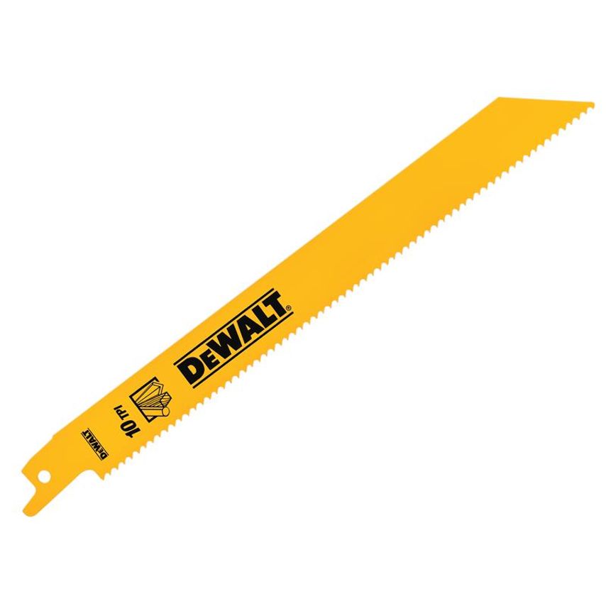 Bi-Metal General Purpose Reciprocating Blade 203mm x 10 TPI (Pack 5) DEWDT90383QZ