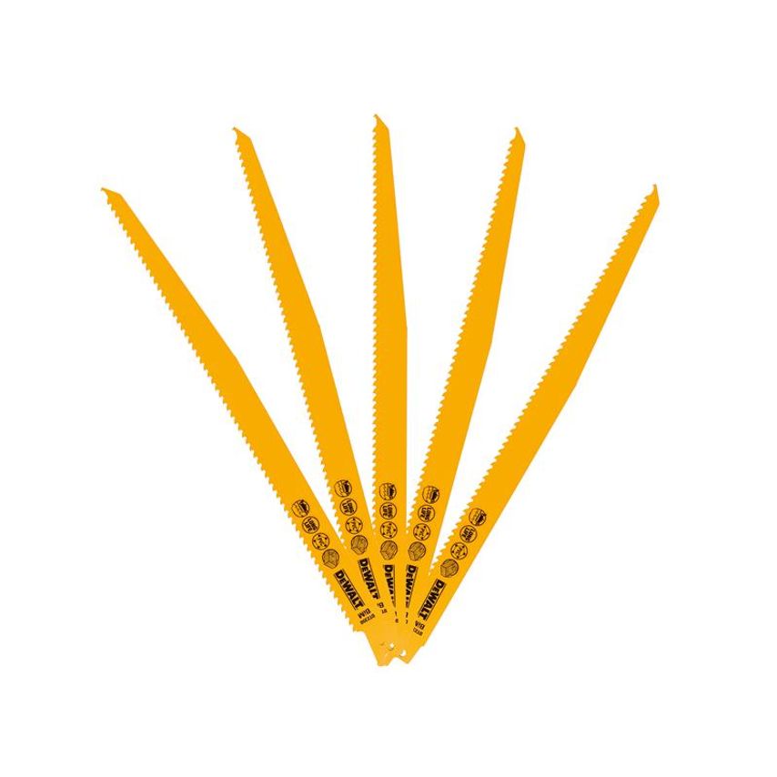 Bi-Metal Reciprocating Blade for Wood with Nails 305mm (Pack 5) DEWDT2350QZ