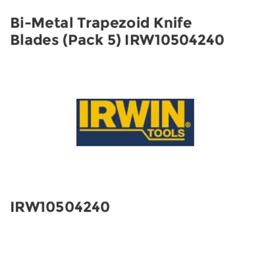 Bi-Metal Trapezoid Knife Blades (Pack 5) IRW10504240