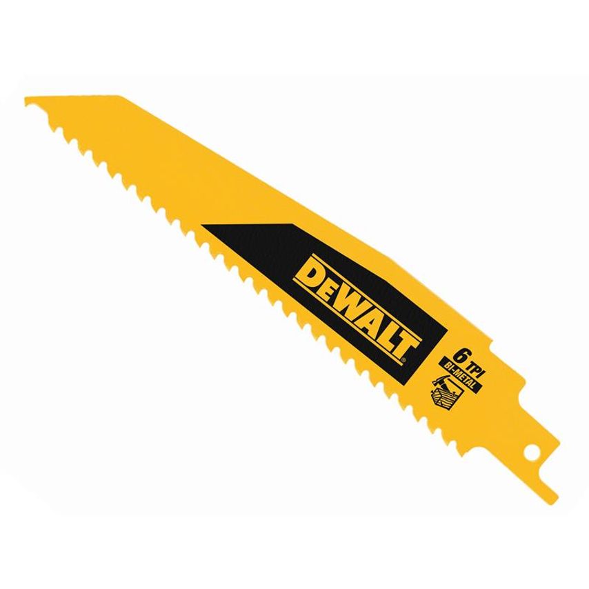Bi-Metal Wood Demolition Reciprocating Blade 152mm x 6 TPI (Pack 5) DEWDT90380QZ