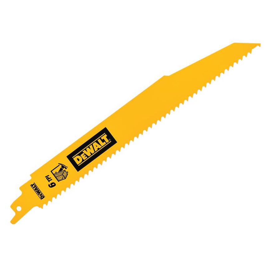Bi-Metal Wood Demolition Reciprocating Blade 228mm x 6 TPI (Pack 5) DEWDT90381QZ