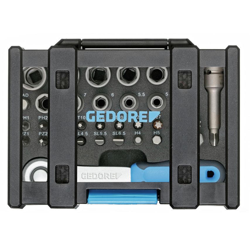 Bit box with ratchet 1/4" 35 pcs