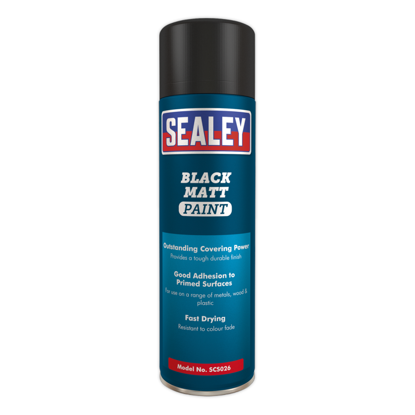 Black Matt Paint 500ml, Pack of 6