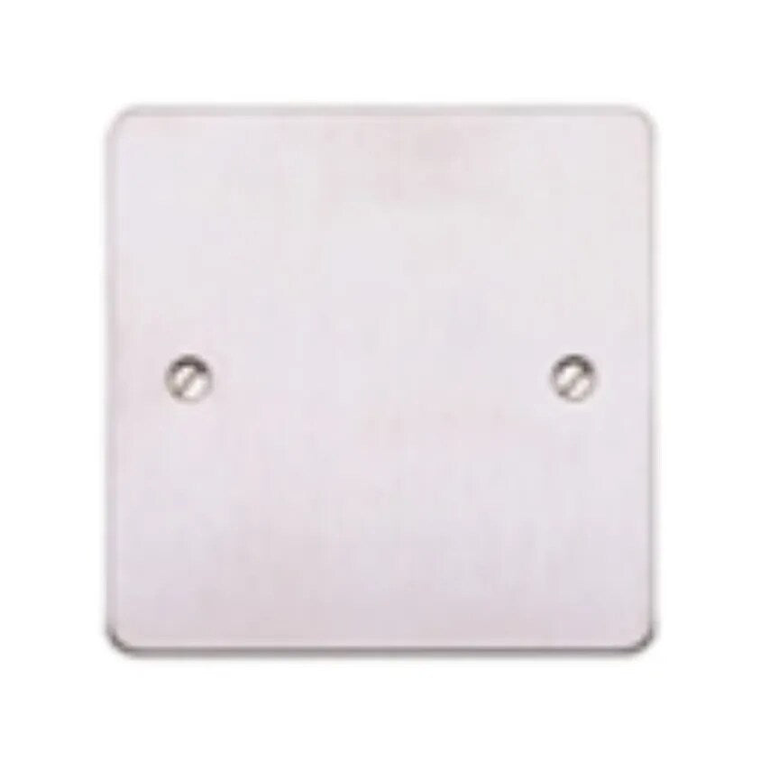 Blanking Plate 1 Gang 86 x 86mm Lacquered Brushed Steel