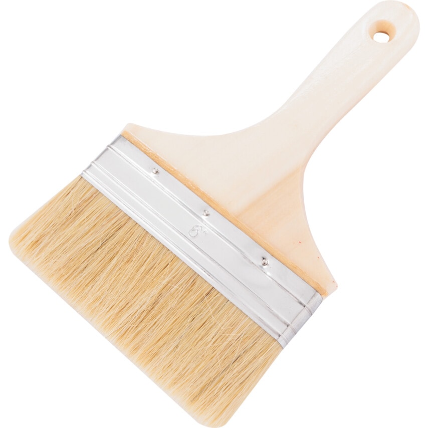 Block Paint Brush, Natural Bristle, 6in