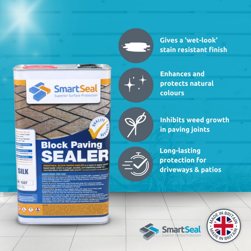Block Paving Sealer Silk 5 Liter Pack of 4