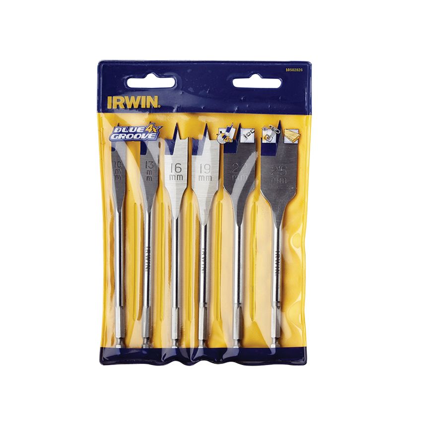 Blue Groove 4X Flat Bit Set, 6 Piece IRW10502826