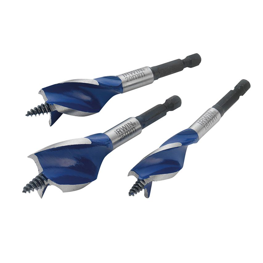 Blue Groove 6X Stubby Wood Bit Set, 3 Piece 16-25mm IRW1922006