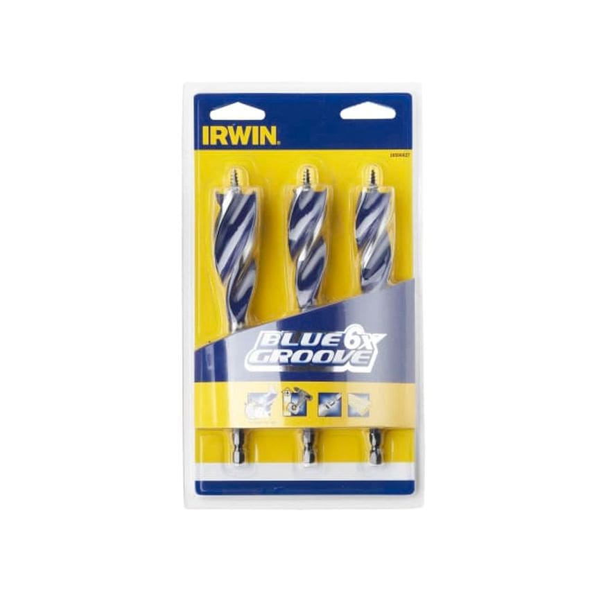 Blue Groove 6X Wood Drill Bit Set, 3 Piece 20-25mm