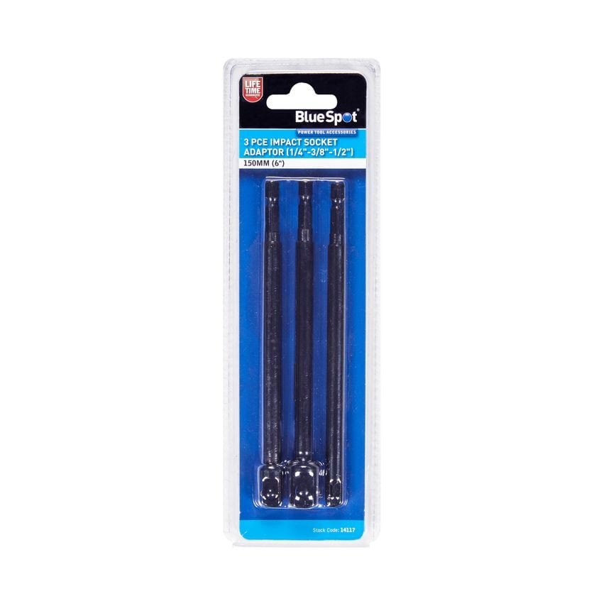 Blue Spot Tools 3 PCE 150mm (6") Impact Socket Adaptor (1/4"-3/8"-1/2")