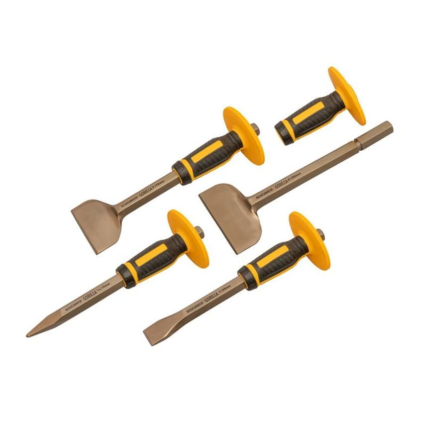 Bolster & Chisel Set with Non-Slip Guards, 4 Piece ROU31934