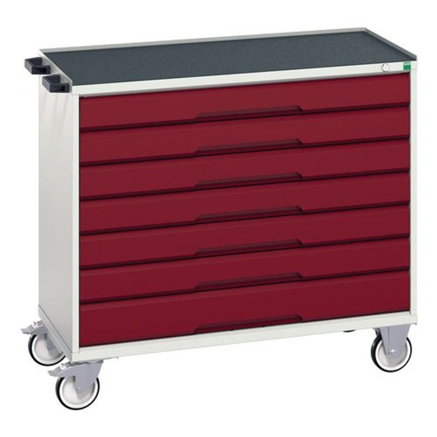 Bott Verso Medium Duty Mobile with 7 Drawers H X W X D mm 965 X 1050 X 550 Type 6 Drawers 100mm, 1 Drawer 125mm - 415540