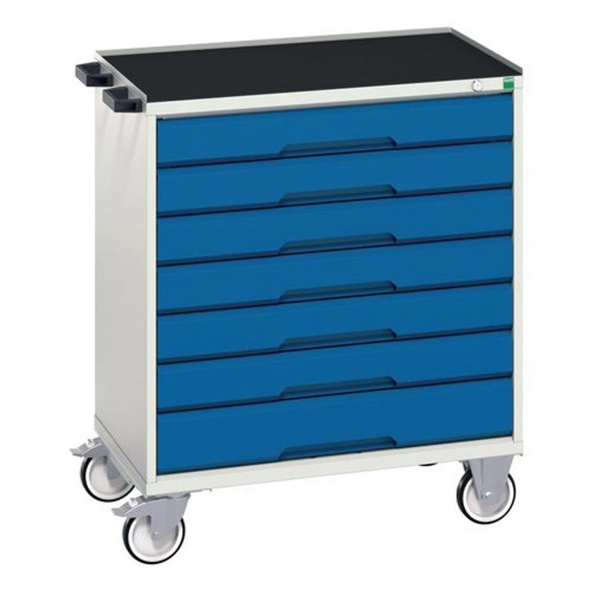 Bott Verso Medium Duty Mobile with 7 Drawers H X W X D mm 965 X 800 X 550 Type 6 Drawers 100mm, 1 Drawer 125mm - 411481
