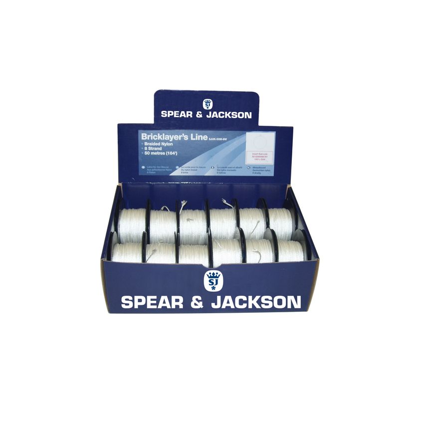 Braided Lines in Merchandiser (12 Lines) - White