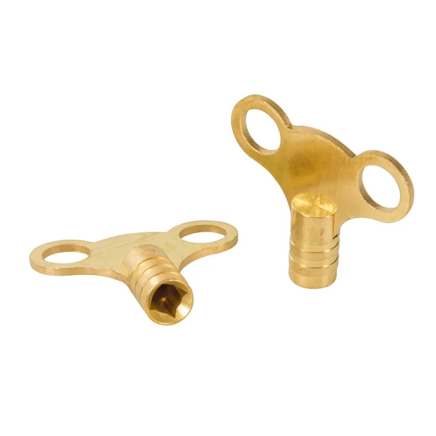 Brass Clock-Type Radiator Bleed Keys 2pk